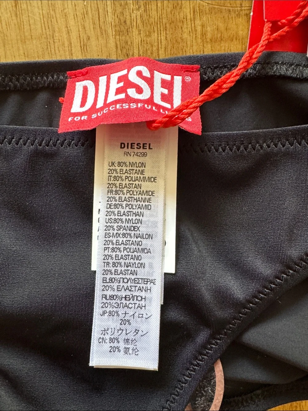 Diesel Black One-Shoulder Bikini with White Logo girls 6Y 2 piece black set NWT